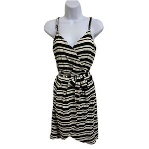 Universal Thread Black White‎ Striped Wrap Strap Dress Summer Resort Beach XS